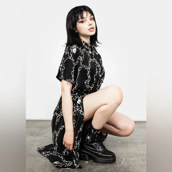 Disturbia Lovelock Oversized Midi Dress US 8 / UK 12 - Picture 5 of 7